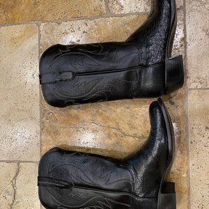 Mens black leather Lucchese boots size 9 1/2 EE